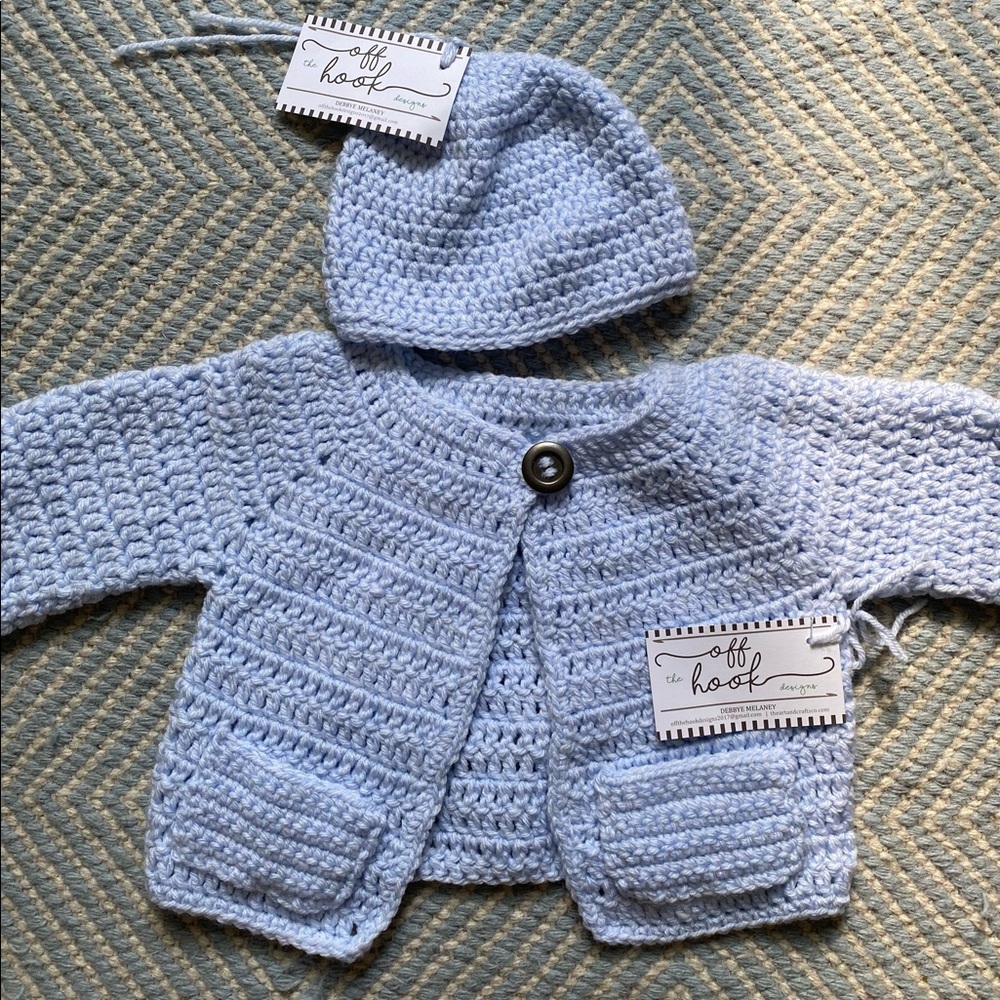 Knit sweater and matching hat